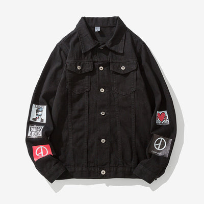 Chaqueta de Mezclilla Suelta con Estampado para Hombre - Image 3