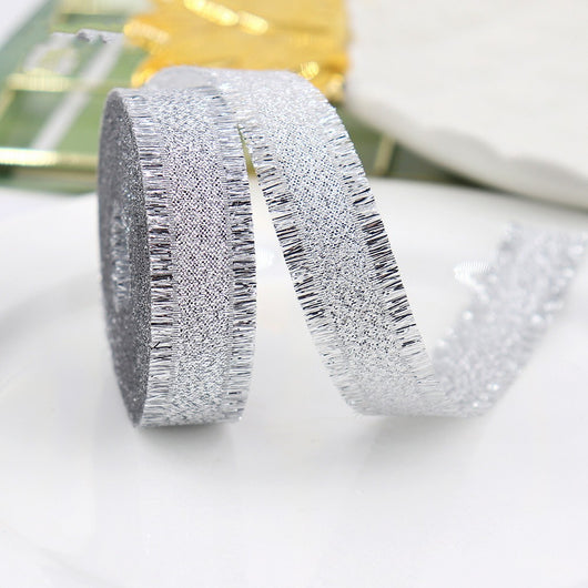 Cinta Decorativa para Regalos Bodas Oro y Plata con Flecos y Moño - Image 12