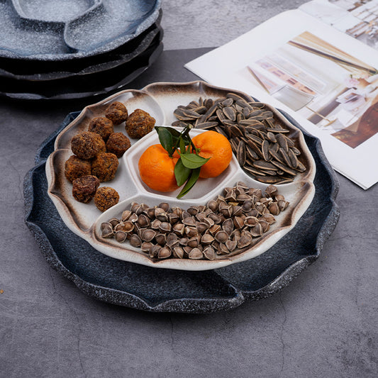Bandeja de Cerámica Japonesa con 4 Compartimentos para Carnes Marinadas