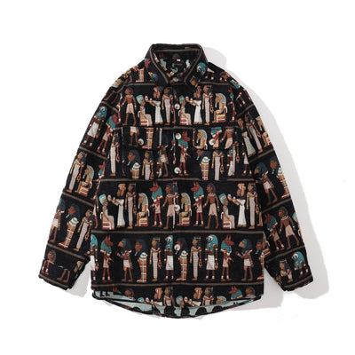 Camisa Térmica Acolchada de Lana Estampada para Hombre - Image 3