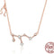 Colar Doze Constelações S925 Prateado Europeu E Americano Moderno Banhado A Ouro Rosé Corrente Clavícula Ouro Rosé Leão