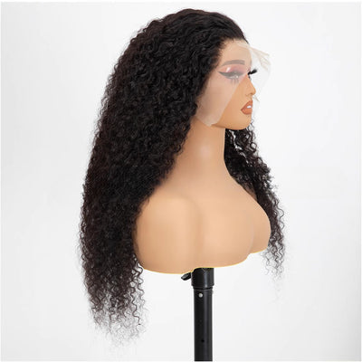 Peluca Frontal de Encaje con Rizos Suaves, Cabello Negro Largo y Voluminoso - Image 4