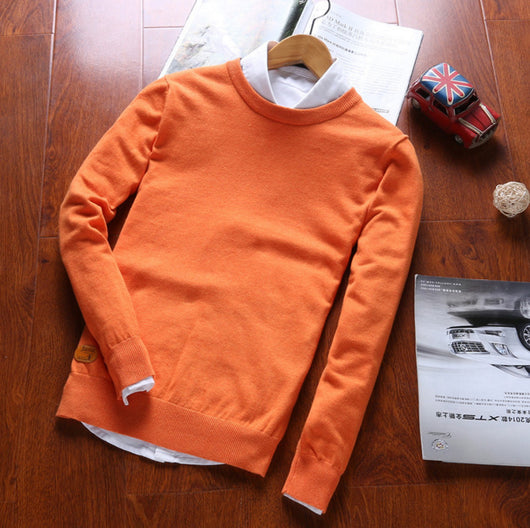 Suéter Clásico de Cuello Redondo para Hombre en Colores Lisos - Image 14