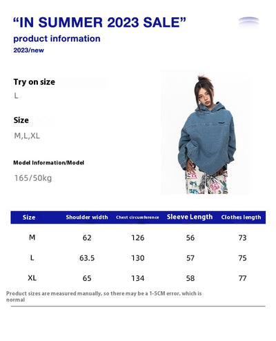 Sudadera Denim Oversized Vintage Lavado Retro - Image 6