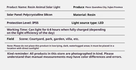 Lámpara Solar Decorativa con Forma de Animal para Jardín - Image 14