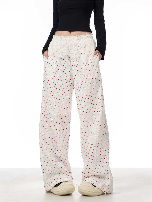 Pantalones Casuales Artesanales con Detalles de Encaje Refinado - Image 3