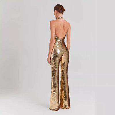 Jumpsuit Elegante sin Espalda con Lentejuelas para Mujer - Image 4
