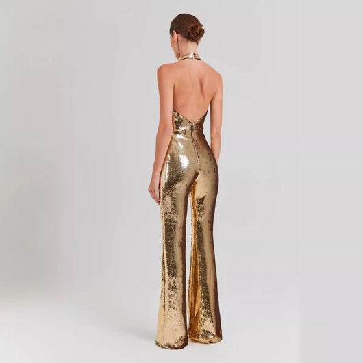 Jumpsuit Elegante sin Espalda con Lentejuelas para Mujer - Image 4