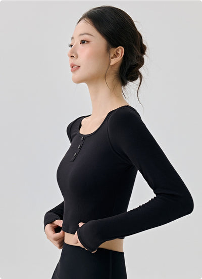 Top de Yoga Ajustado de Manga Larga - Diseño Reductivo para Fitness y Running - Image 12
