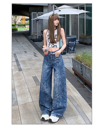 Pantalones Jacquard Sueltos de Pierna Ancha para Mujer - Image 20