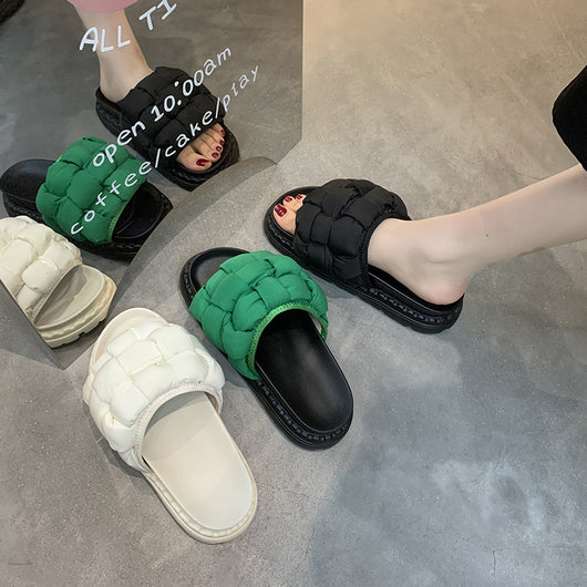 Pantuflas Tejidas de Suela Gruesa para Mujer - Comodidad de Verano - Image 11