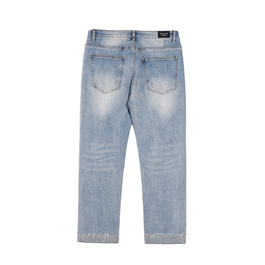 Jeans Rotos Holgados de Corte Europeo Americano en Colores Sólidos - Image 2