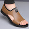 Sandalias de Cuero Roma Transpirables con Suela Suave para Hombre