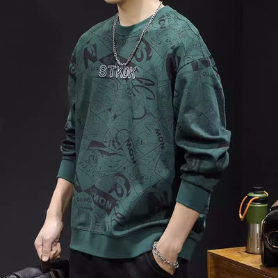 Sudadera Estampada Cuello Redondo Manga Larga para Hombre - Image 5