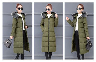 Abrigo Largo Acolchado Estilo Coreano Hasta la Rodilla - Image 15