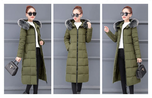 Abrigo Largo Acolchado Estilo Coreano Hasta la Rodilla - Image 15