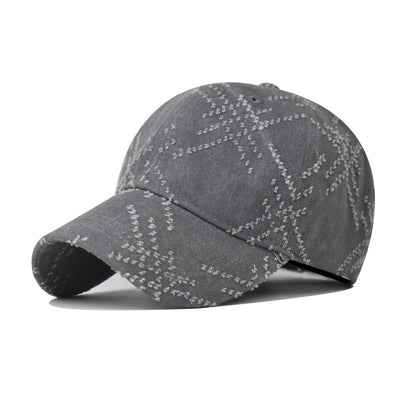 Gorra de Béisbol de Algodón Denim Lavado con Detalles Perforados - Image 6