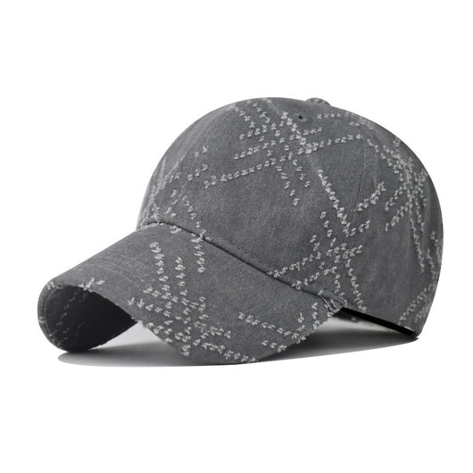 Gorra de Béisbol de Algodón Denim Lavado con Detalles Perforados - Image 6