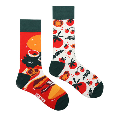 Calcetines Retro Asimétricos para Parejas - Algodón Cómodo Unisex - Image 126
