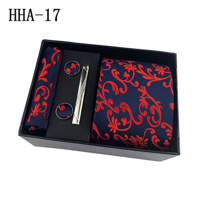 Set de Corbata Paisley con Clip y Caja de Regalo - Corbata Negra Elegante para Negocios - Image 22