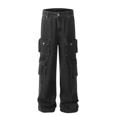 Pantalones Cargo Jeans con Múltiples Bolsillos Estilo Americano para Hombre - Image 7