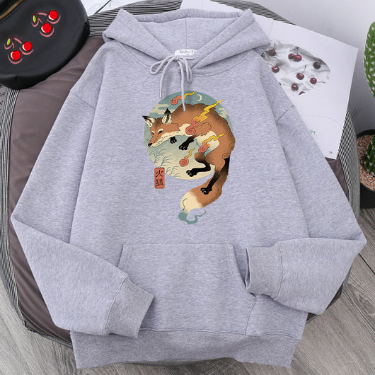 Sudadera Hoodie Estampada de Forro Polar para Hombre - Talla Grande