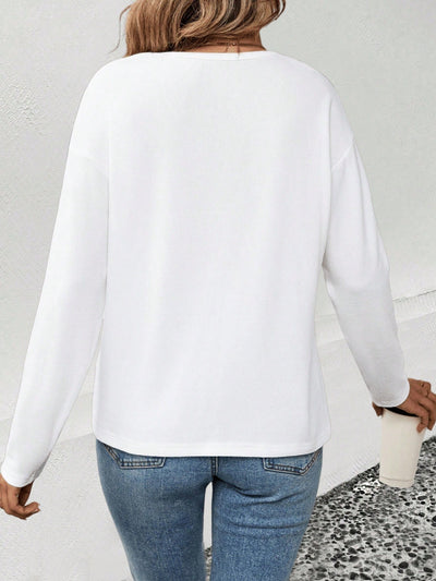 Blusa Casual de Cuello V y Manga Larga para Mujer - Image 17