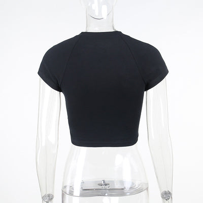 Crop Top Estilo Hong Kong con Lentejuelas y Letras - Ajustado y Casual - Image 42