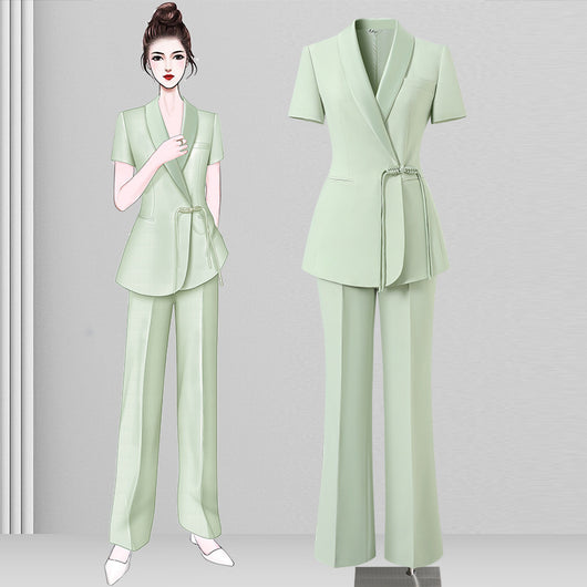 Traje Ejecutivo Mujer Verano Estilo Chino Elegancia Profesional - Image 14