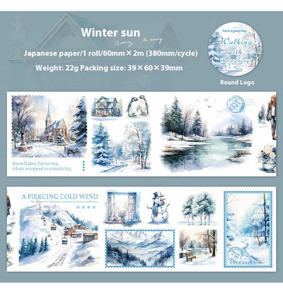 Set de Cintas Decorativas Adhesivas Paisajes Cuatro Estaciones - 6 Modelos para Scrapbooking y DIY - Image 15