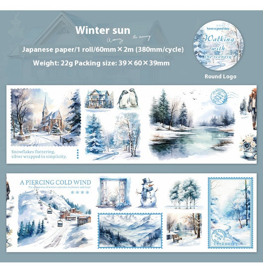 Set de Cintas Decorativas Adhesivas Paisajes Cuatro Estaciones - 6 Modelos para Scrapbooking y DIY - Image 15