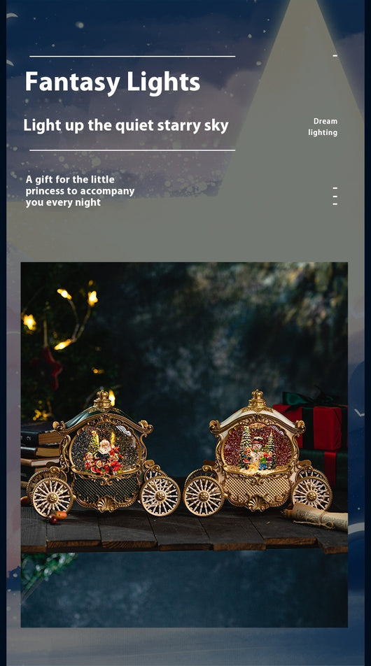 Caja de Música Navideña con Bola de Cristal - Diseño Elegante Abuelo en Trineo - Image 10