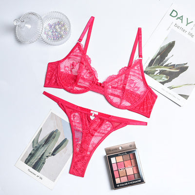 Conjunto de Lencería Encaje Multicolor Transparente para Mujer - Image 6