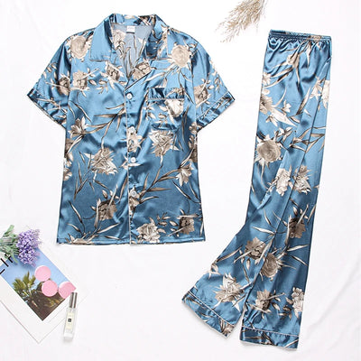 Pijamas de Seda para Parejas - Manga Larga Fresca y Cómoda - Image 55