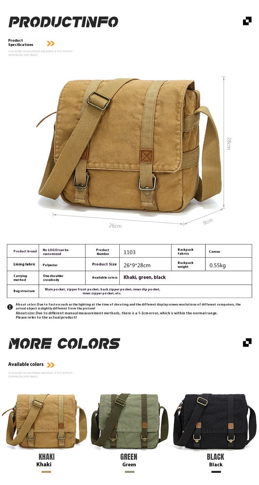 Bolsa de Lona Retro para Hombre - Bandolera Portátil de Estilo Vintage - Image 15