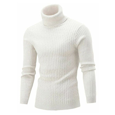 Suéter Cuello Alto Tejido Slim Fit para Hombre - Colores Sólidos - Image 10