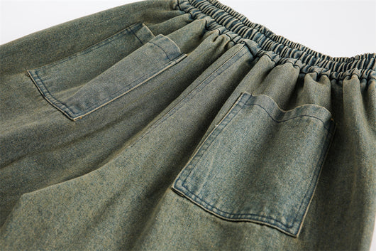Shorts de Mezclilla con Detalle de Moño para Hombre - Estilo Urbano Americano Verano - Image 11