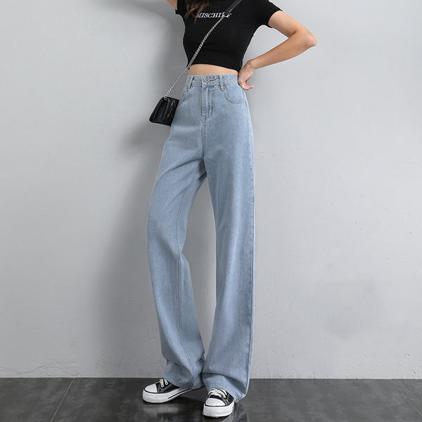Pantalones Vaqueros Anchos Mujer Sección Fina Verano