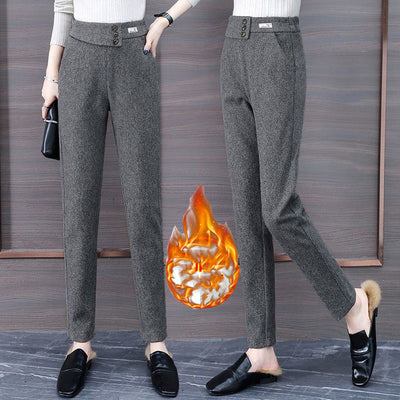 Pantalones de Lana Espiga para Mujer - Otoño e Invierno - Image 12