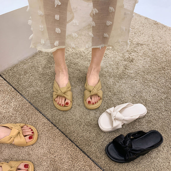 Pantuflas Negras de Verano con Suela Suave y Tacón Bajo
