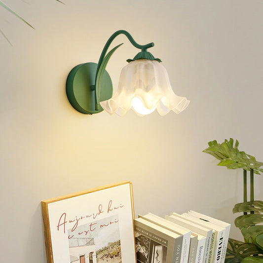 Lámpara de Pared Floral Retro para Dormitorio - Luz Decorativa Vintage