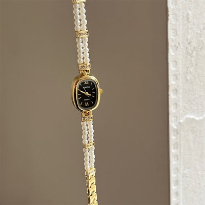 Reloj de Moda con Perla - Diseño Ovalado Minimalista para Mujer - Image 8