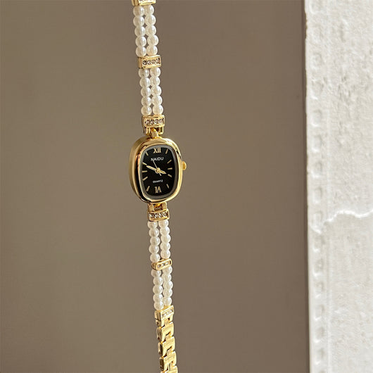 Reloj de Moda con Perla - Diseño Ovalado Minimalista para Mujer - Image 8
