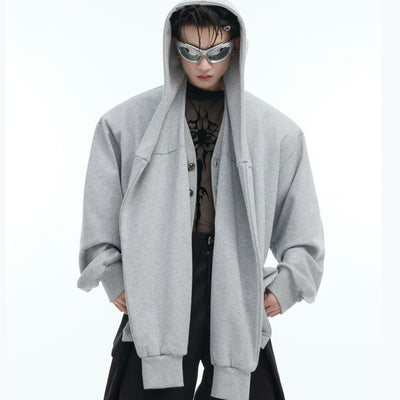 Cardigan Acolchado Oversized con Capucha y Efecto Dos Piezas - Image 2