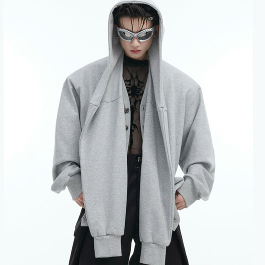 Cardigan Acolchado Oversized con Capucha y Efecto Dos Piezas - Image 2