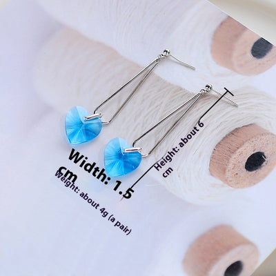 Aretes Largos de Cristal Transparente con Flecos Brillantes - Image 17