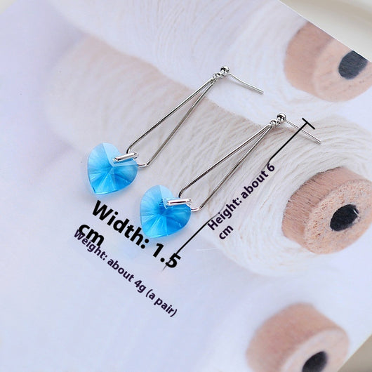 Aretes Largos de Cristal Transparente con Flecos Brillantes - Image 17