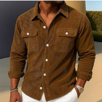Camisa-Abrigo Holgada de Pana para Hombre - Image 2