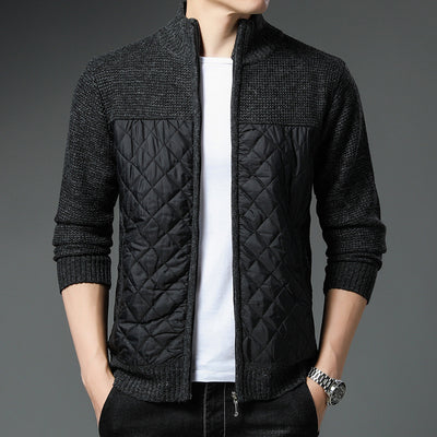Cardigan Tejido de Invierno para Hombre con Cuello Tipo Mao - Image 6