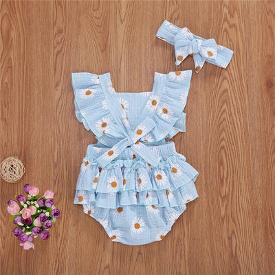 Body Floral Sweet Daisy con Mangas Volantes y Moño - Image 14